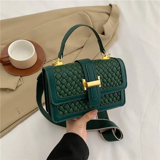 Soft PU Horizontal Square Bag with Nylon Lining and Internal Zipper Pocket