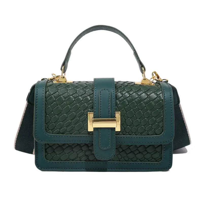 Soft PU Horizontal Square Bag with Nylon Lining and Internal Zipper Pocket