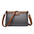 Soft PU Horizontal Square Suitcase with Multiple Zippered Compartments - Gray