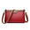 Soft PU Horizontal Square Suitcase with Multiple Zippered Compartments - Red