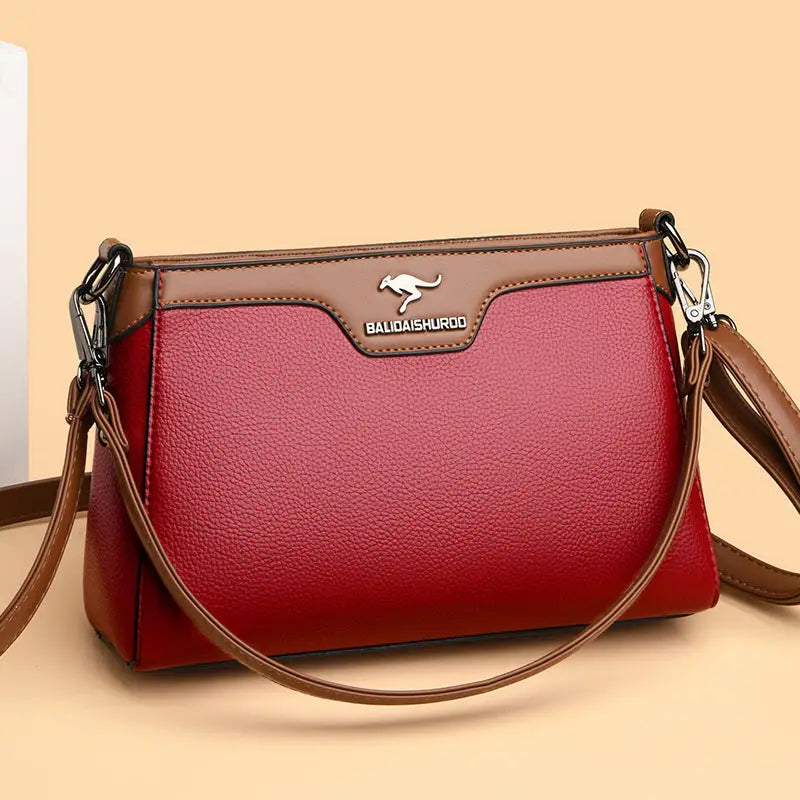 Soft PU Horizontal Square Suitcase with Multiple Zippered Compartments