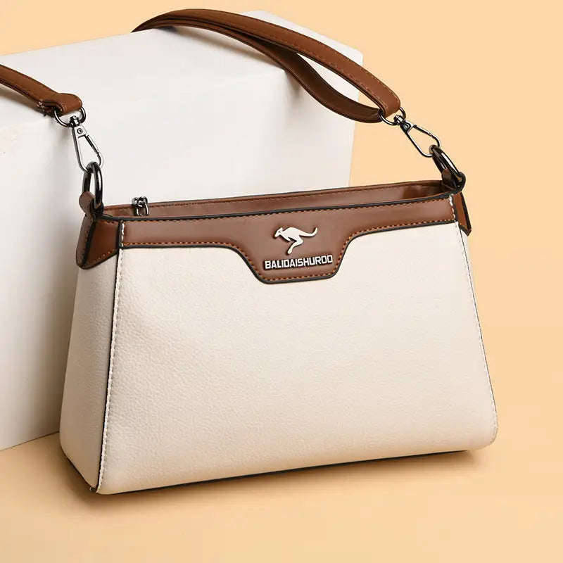 Soft PU Horizontal Square Suitcase with Multiple Zippered Compartments