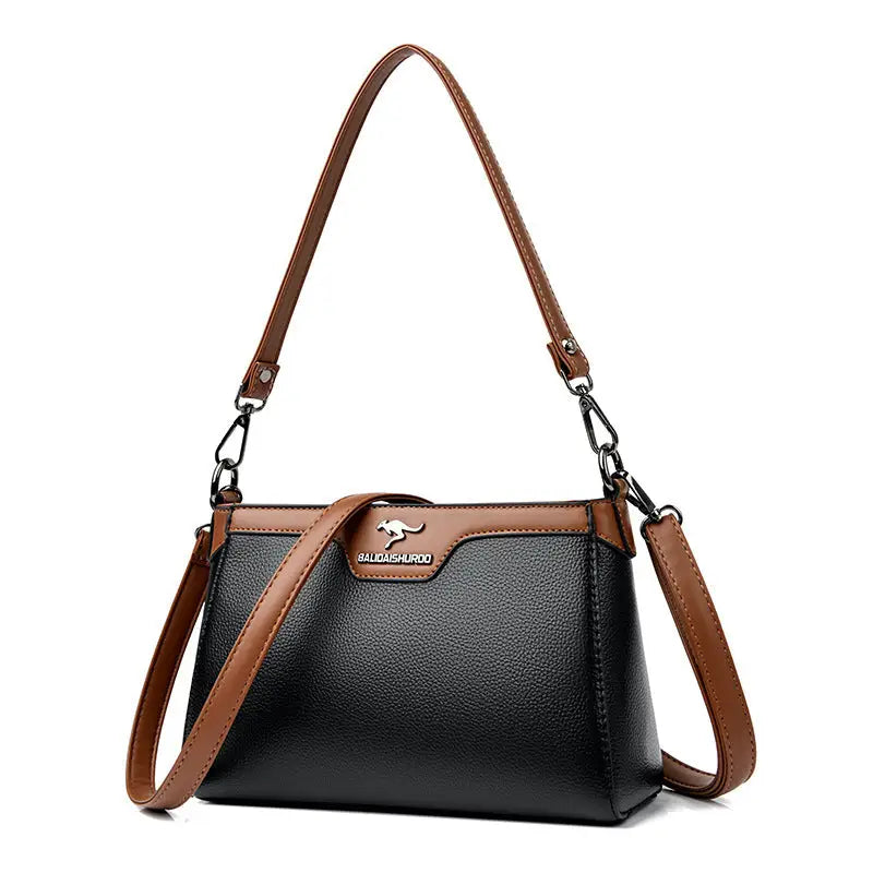 Soft PU Horizontal Square Suitcase with Multiple Zippered Compartments