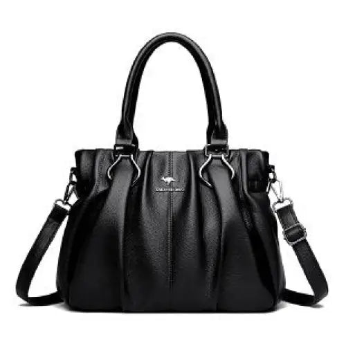 Soft PU Leather Crossbody Bag in Multiple Colors - Black