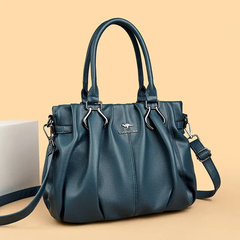 Soft PU Leather Crossbody Bag in Multiple Colors - Blue