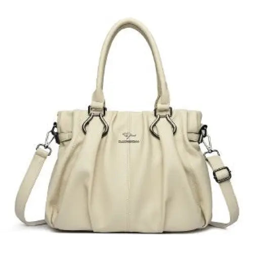 Soft PU Leather Crossbody Bag in Multiple Colors - OFF White