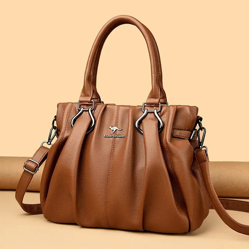 Soft PU Leather Crossbody Bag in Multiple Colors - Yellow