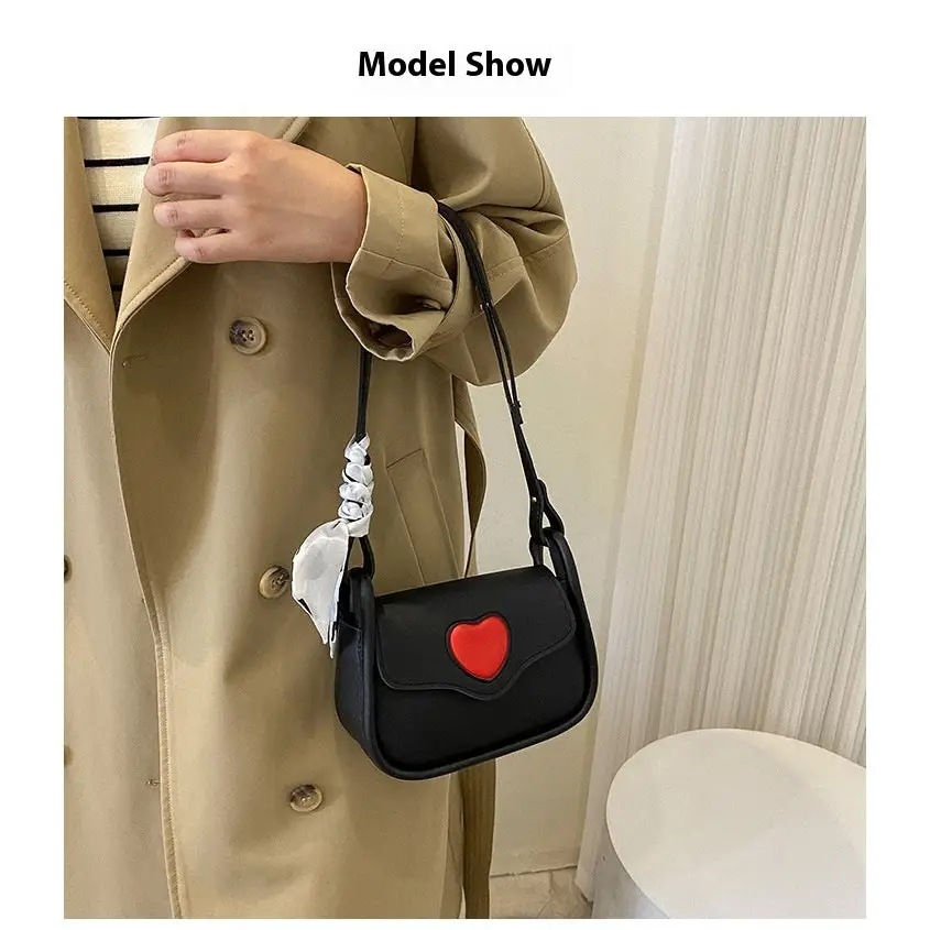 Soft PU Leather Shoulder Bag for Daily Use in White Black or Pink