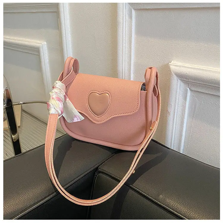 Soft PU Leather Shoulder Bag for Daily Use in White Black or Pink - Pink