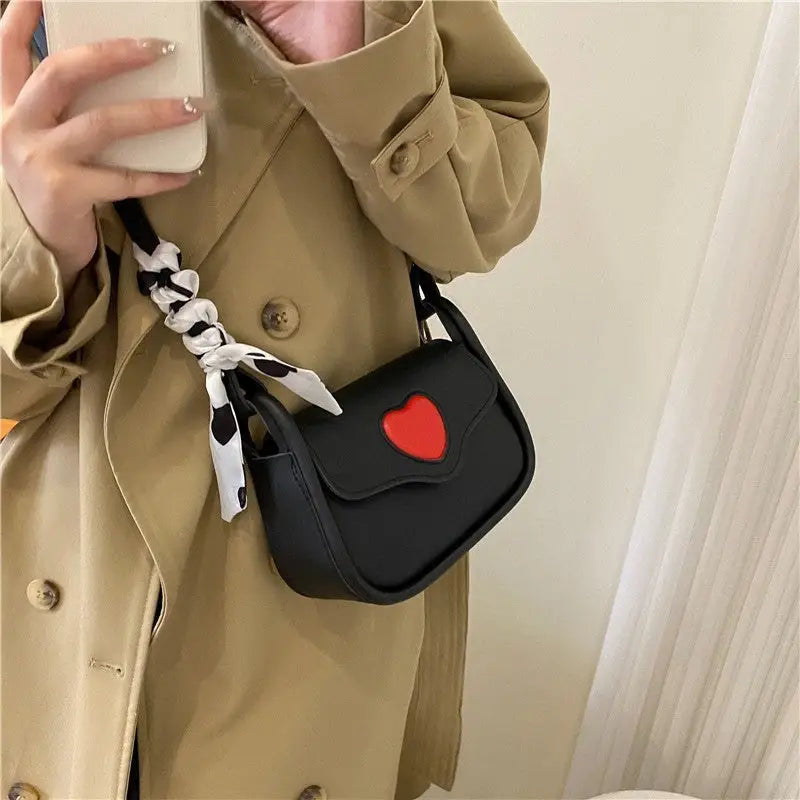 Soft PU Leather Shoulder Bag for Daily Use in White Black or Pink