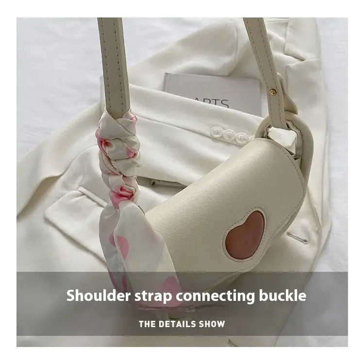 Soft PU Leather Shoulder Bag for Daily Use in White Black or Pink