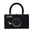 Soft PU Square Suitcase with Rivets and Multiple Color Options - Black