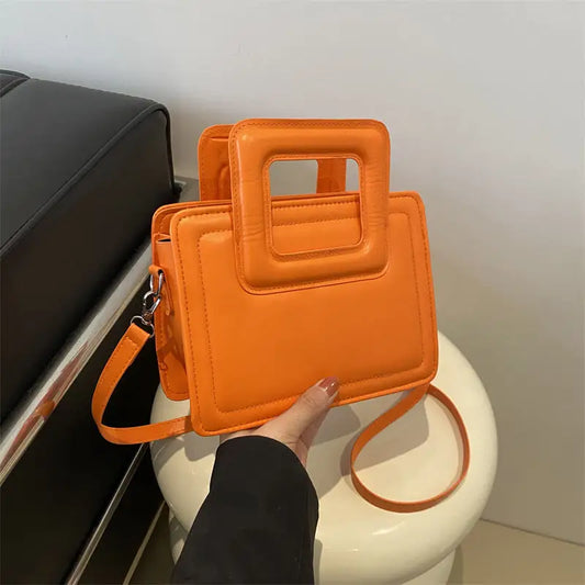 Soft PU Three Dimensional Pocket Handbag in Multiple Colors