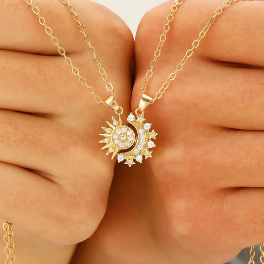 SoulSync: Sun & Moon Magnetic Couple Necklaces