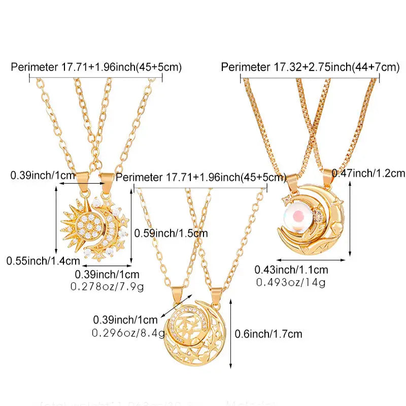 SoulSync: Sun & Moon Magnetic Couple Necklaces
