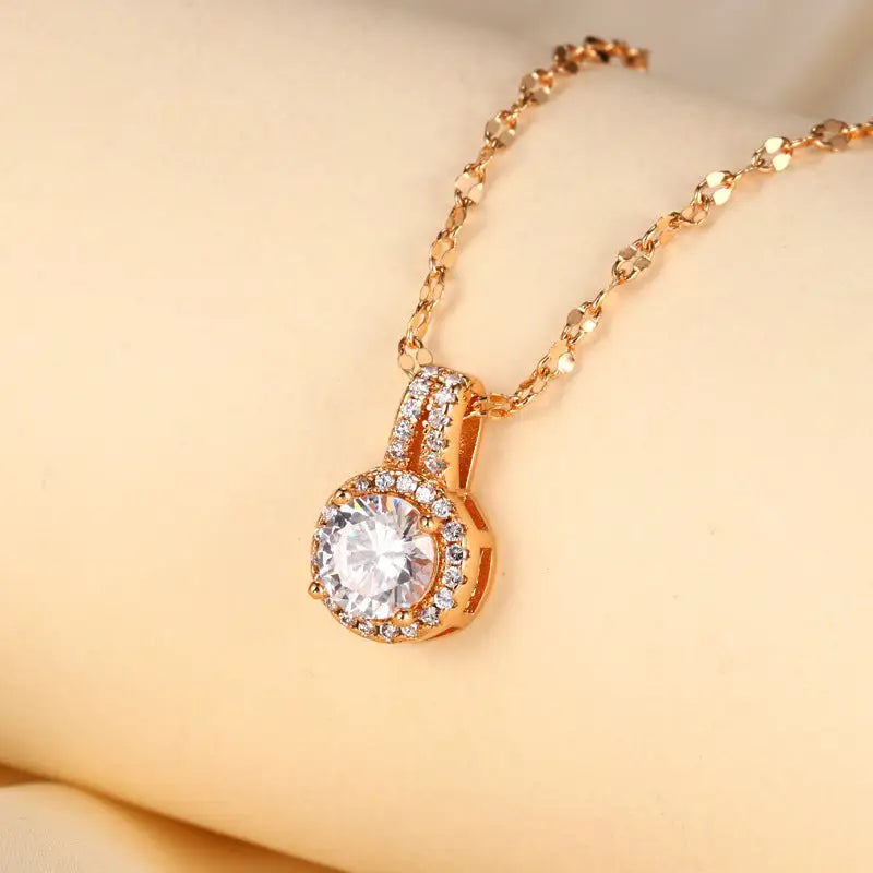 Sparkle Queen Necklace - Champagne Gold