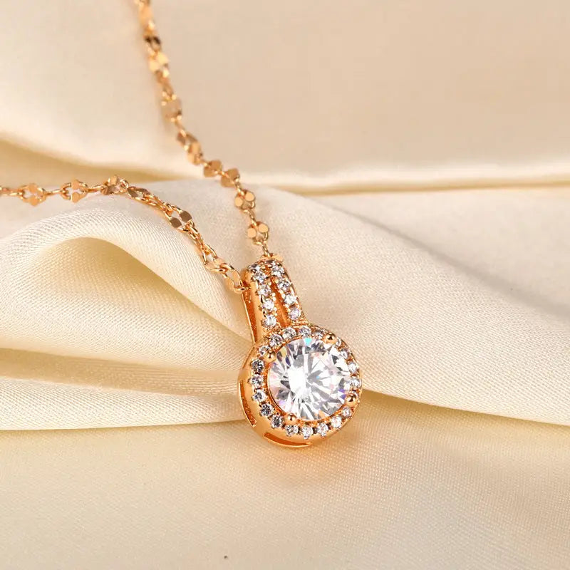 Sparkle Queen Necklace - Champagne Gold