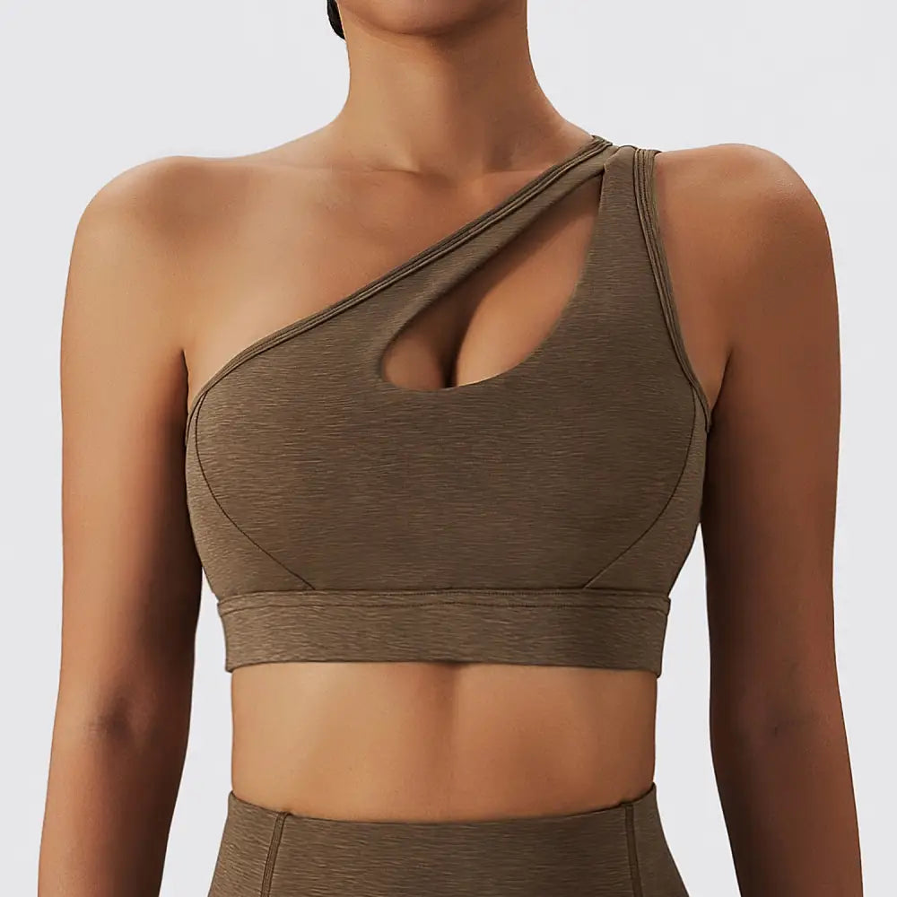 Sports Underwear Gathers Back Yoga Bra Fitness Suit For Women - Iced coffee top / S