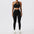 Sports Underwear Gathers Back Yoga Bra Fitness Suit For Women - Starry black Set / S