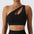 Sports Underwear Gathers Back Yoga Bra Fitness Suit For Women - Starry black top / S