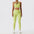 Sports Underwear Gathers Back Yoga Bra Fitness Suit For Women - Tender green Set / S