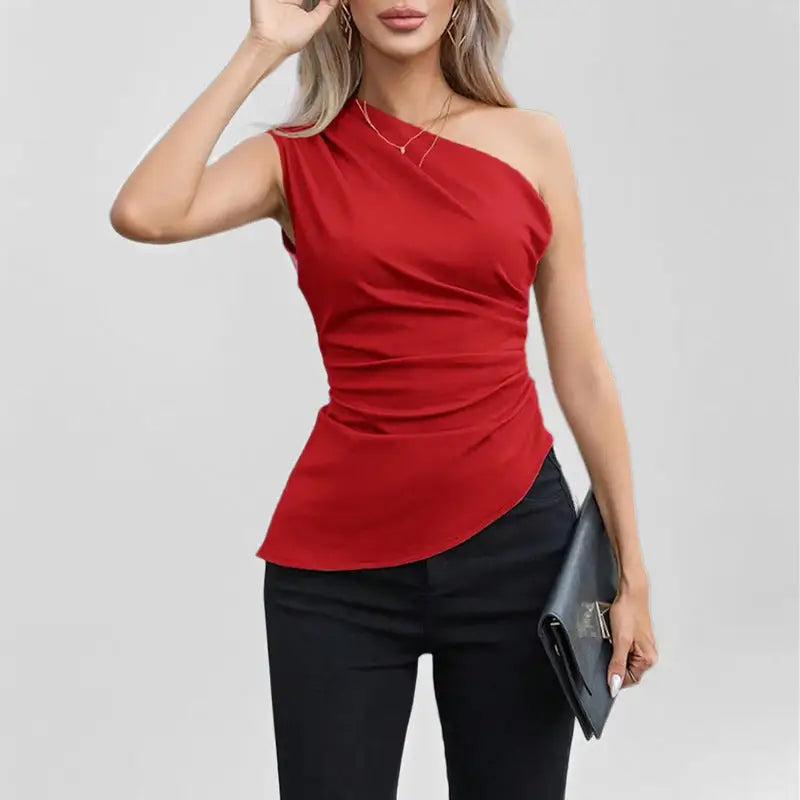 Spring Chic Slim Crossbody Vest - Red / S