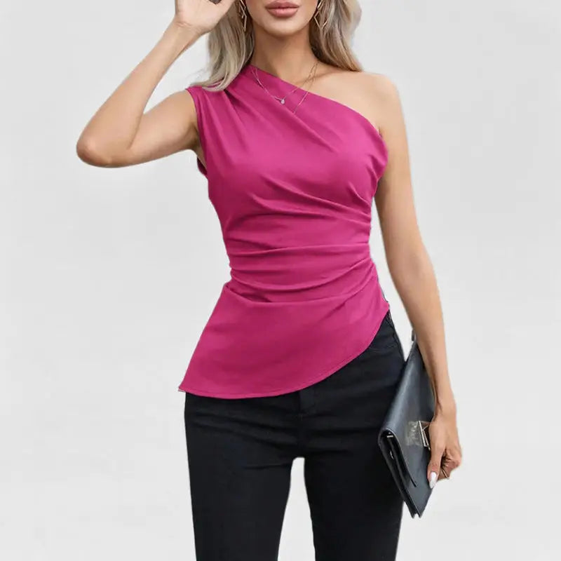 Spring Chic Slim Crossbody Vest - Rose Red / S
