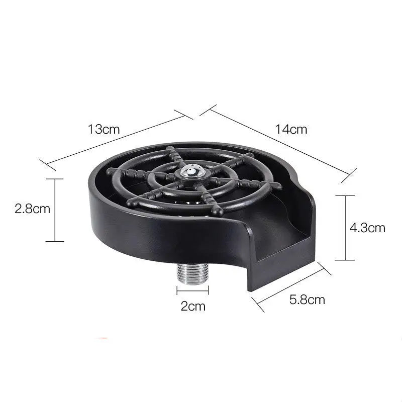 Stainless Steel One Hand Cup Rinser with High Pressure Nozzle Black