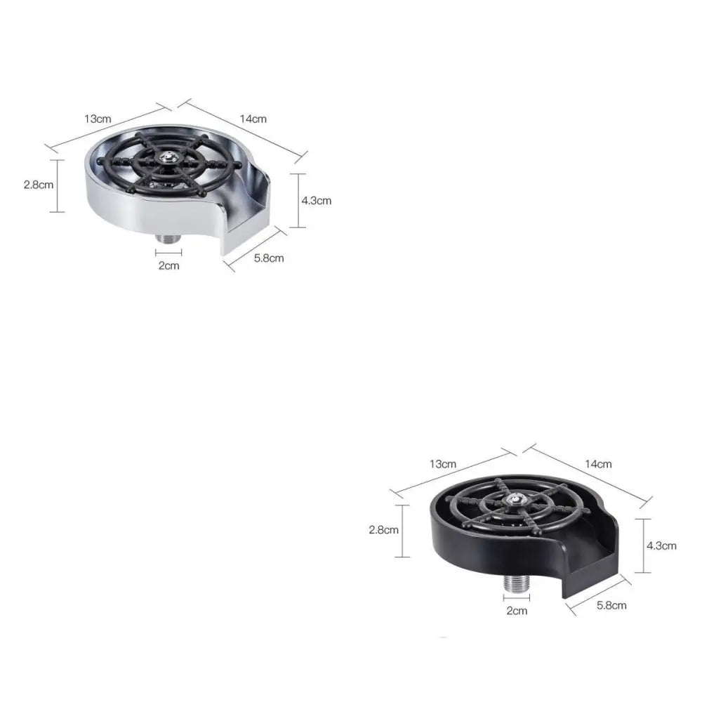 Stainless Steel One Hand Cup Rinser with High Pressure Nozzle Black and White