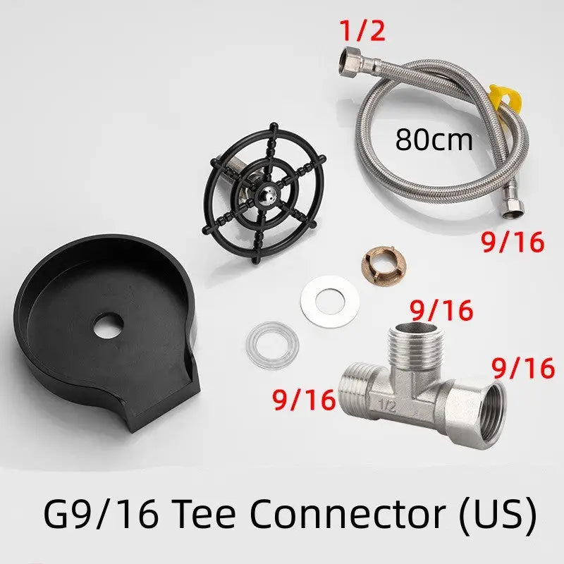 Stainless Steel One Hand Cup Rinser with High Pressure Nozzle G9 16Tee Connector