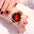 StarryRose: Elegant Diamond Magnet Watch - Red