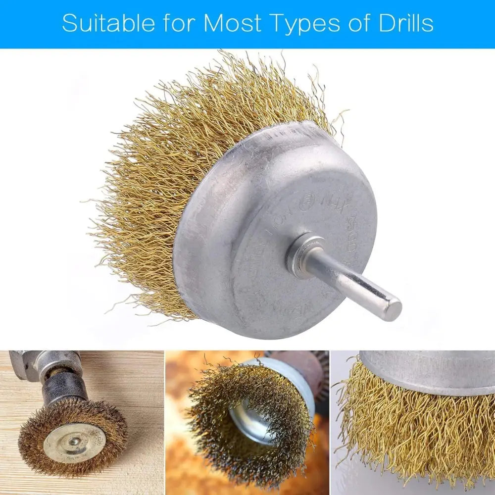 Steel Wire Grinding Brush Set 9 Pieces for Rust and Paint Removal W13213569 5