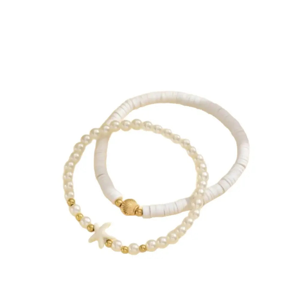 Stellar Pearl Twin Anklet - Five Star Radiance - AF733