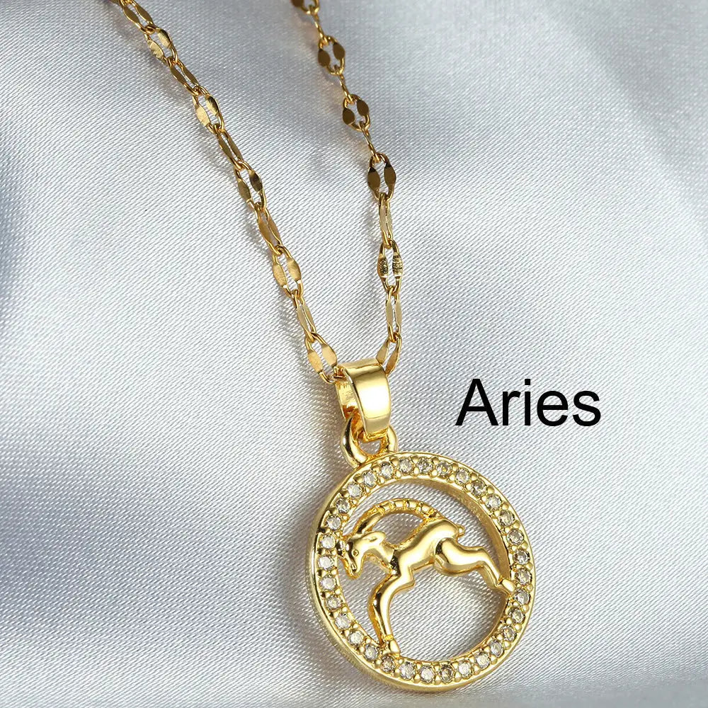 Stellar Pendant Necklace with Star Design - Aries / Gold