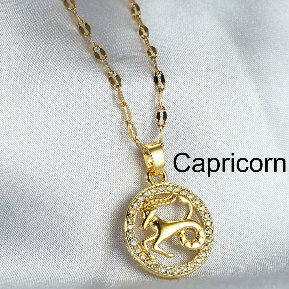 Stellar Pendant Necklace with Star Design - Capricorn / Gold