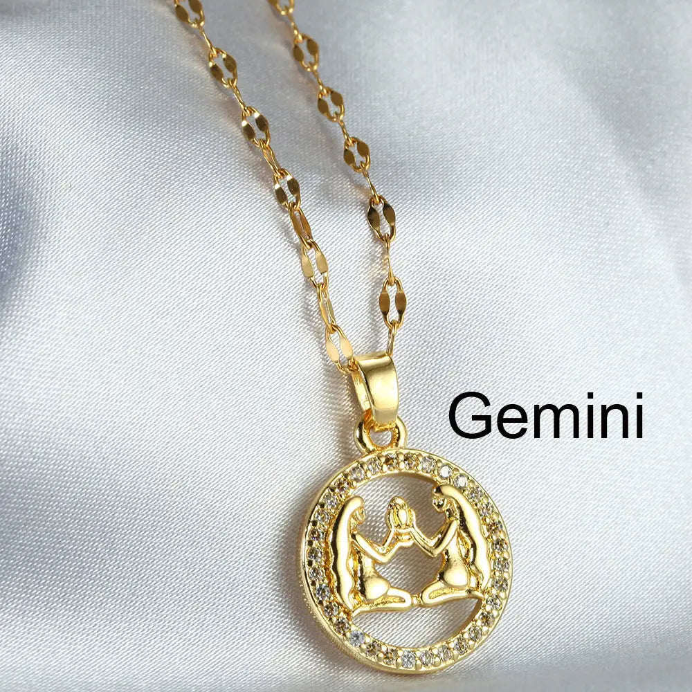 Stellar Pendant Necklace with Star Design - Gemini / Gold