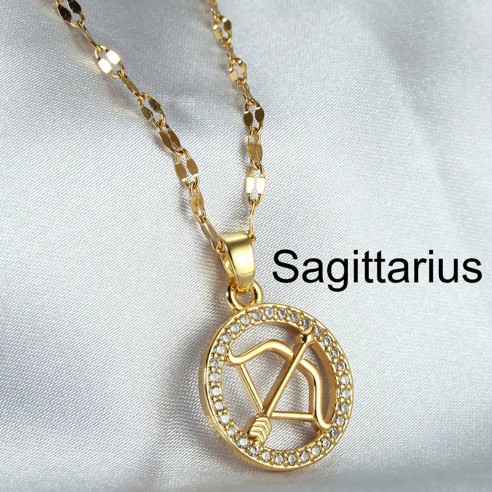 Stellar Pendant Necklace with Star Design - Sagittarius / Gold