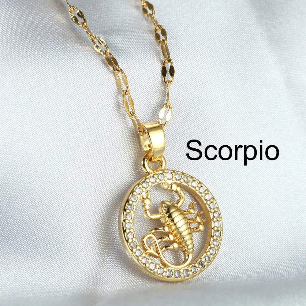 Stellar Pendant Necklace with Star Design - Scorpio / Gold