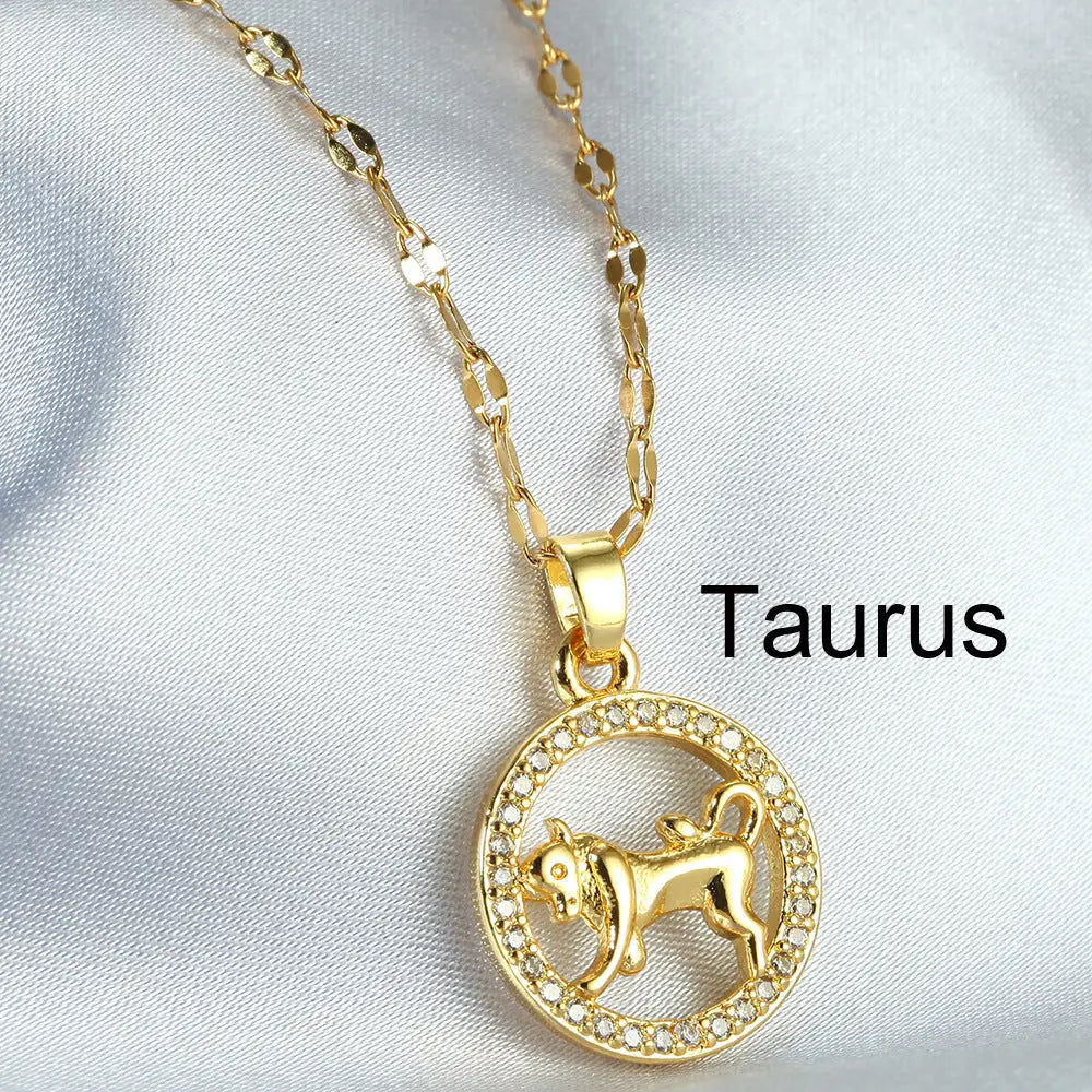 Stellar Pendant Necklace with Star Design - Taurus / Gold