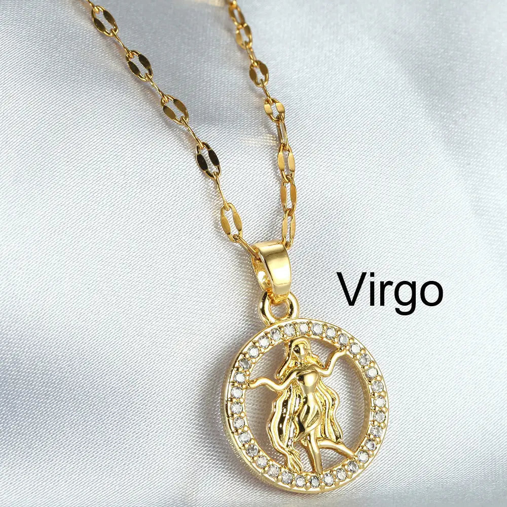 Stellar Pendant Necklace with Star Design - Virgo / Gold