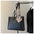 Stitching Soft PU Bucket Bag with Sandwich Pocket and Mobile Phone Compartment - Black