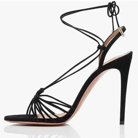 Strap Stiletto Heels - Black / 34