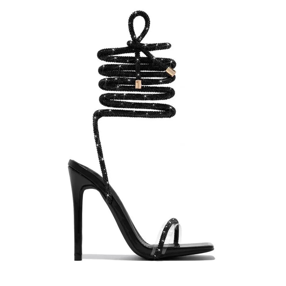 StrapTight Stiletto Sandals - Black / 35