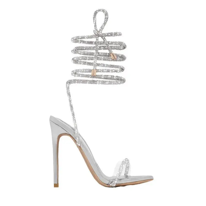 StrapTight Stiletto Sandals - Silver / 35