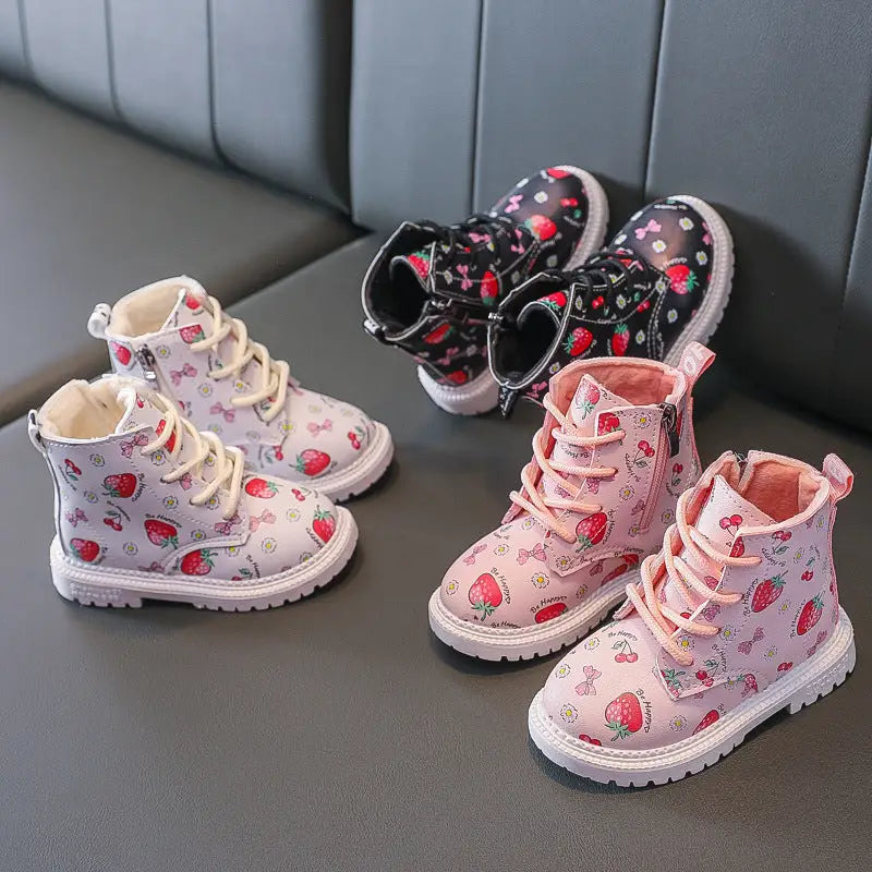 Strawberry Charm Girls’ Martin Boots