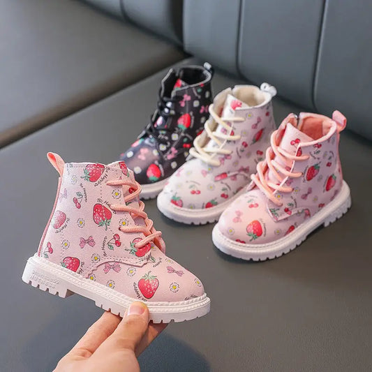 Strawberry Charm Girls’ Martin Boots