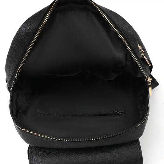 Street Trend PU Backpack with Three-Dimensional Pocket