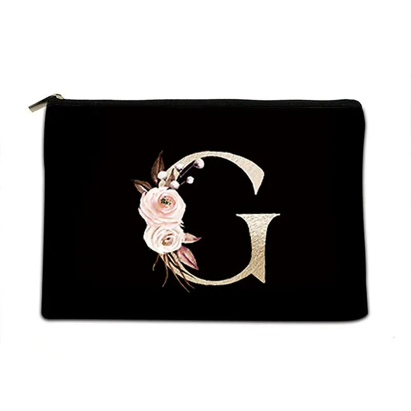 Striped Polyester Storage Bag with Alphabet Print Breathable and Waterproof - G