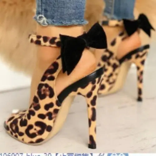 Suede Bow Stiletto Sandals - Brown / 35