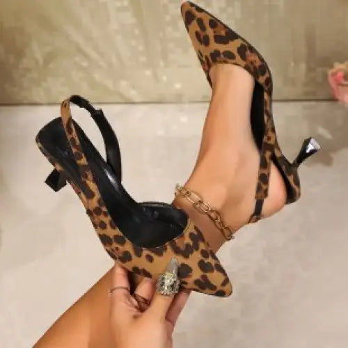 Suede Chic Stilettos - Leopard Print / 35